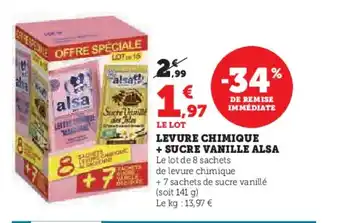 Hyper U ALSA Levure chimique + sucre vanille offre