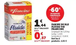 Hyper U FRANCINE Farine de ble fluide t45 offre