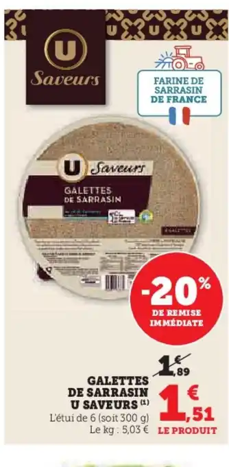 Hyper U Galettes de sarrasin offre