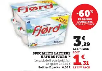 Hyper U FJORD Specialite laitiere nature offre