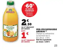 Hyper U ANDROS Pur jus refrigere offre