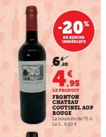 Hyper U Fronton chateau coutinel aop rouge offre