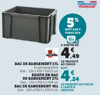 Hyper U Bac de rangement offre