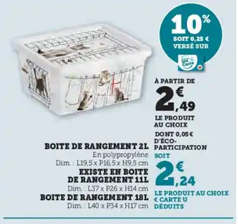 Hyper U Boite de rangement offre