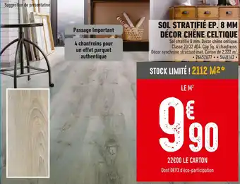 Brico Cash Sol stratifié ep. 8 mm décor chêne celtique offre