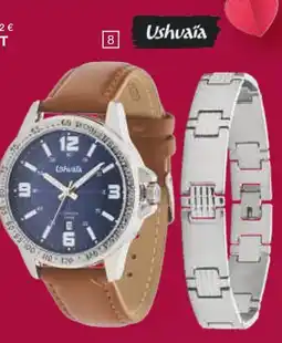 Carrefour Coffret montre homme bracelet cuir + bracelet acier offre