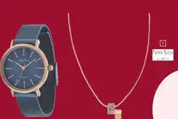 Carrefour Coffret femme montre bracelet synthétique + collier acier pierre synthétique offre