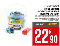 Brico Cash Zenitech Lot de 40 boîtes d'encastrement No Air Multimat 67 x 40 mm offre