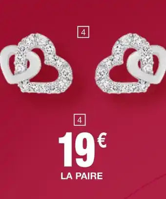 Carrefour Boucles d’oreilles argent rhodié oxyde de zirconium offre