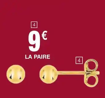 Carrefour Boucles d’oreilles plaqué or offre