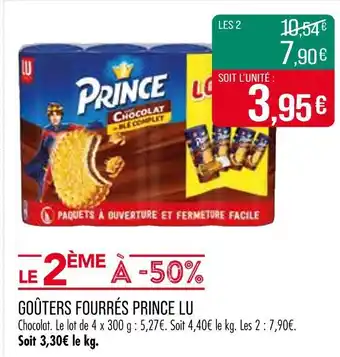 Match PRINCE LU Goûters fourrés offre