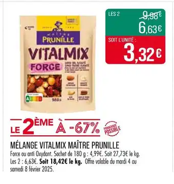 Match MAÎTRE PRUNILLE Mélange Vitalmix offre