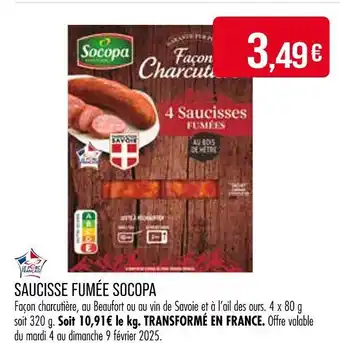 Match SOCOPA Saucisse Fumée offre