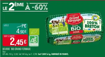 Match GRAND FERMAGE Beurre Bio Grand Fermage offre