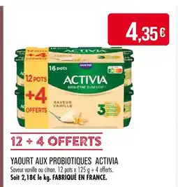 Match Activia Yaourt aux probiotiques offre