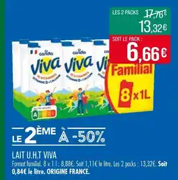 Match VIVA CANDIA Lait u.H.T viva offre