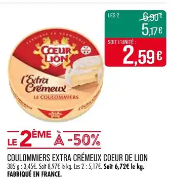 Match COEUR DE LION Coulommiers extra crémeux coeur de lion offre