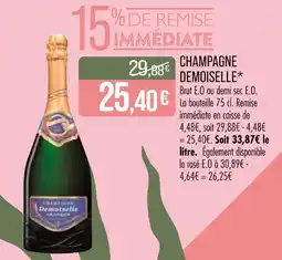 Match DEMOISELLE Champagne offre