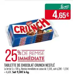 Match Nestlé Tablette de chocolat Crunch offre