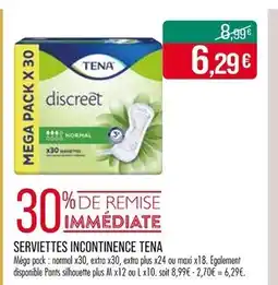 Match TENA SERVIETTES INCONTINENCE TENA offre