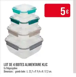 Match Lot de 4 boîtes alimentaire Klic offre