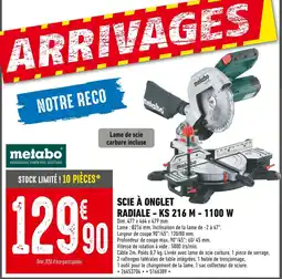 Batkor METABO Scie à onglet radiale - KS 216 M - 1100 W offre