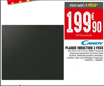 Batkor Candy Plaque Induction 3 Feux offre