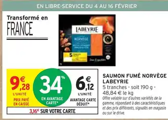 Intermarché LABEYRIE Saumon fumé norvège offre