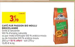 Intermarché BROCELIANDE Café pur passion bio moulu offre