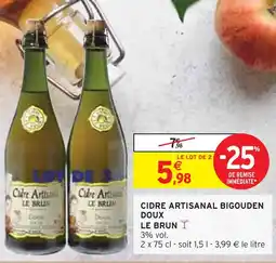 Intermarché LE BRUN Cidre artisanal bigouden doux offre