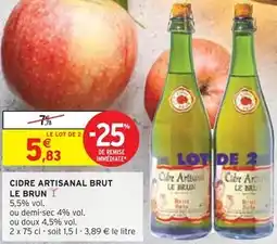 Intermarché LE BRUN Cidre artisanal brut offre