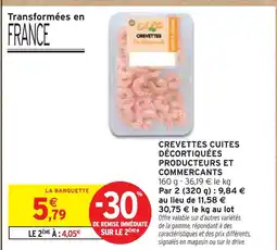 Intermarché Crevettes cuites décortiquées producteurs et commercants offre