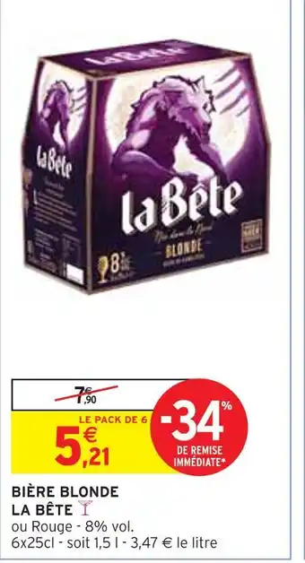 Intermarché LA BÊTE Bière blonde offre