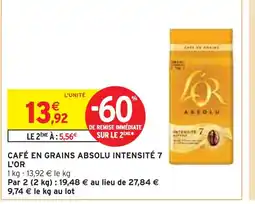 Intermarché L'OR Café en grains absolu intensité 7 offre