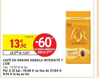 Intermarché L'OR Café en grains absolu intensité 7 offre