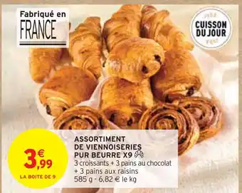 Intermarché Assortiment de viennoiseries pur beurre x9 offre