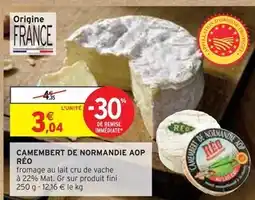 Intermarché RÉO Camembert de normandie aop offre