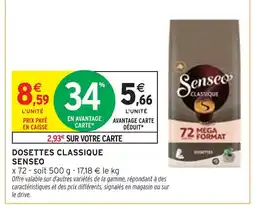 Intermarché SENSEO Dosettes classique offre