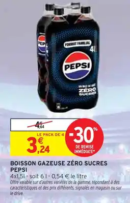 Intermarché PEPSI Boisson gazeuse zéro sucre offre