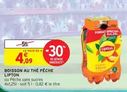 Intermarché LIPTON Boisson au thé pêche offre