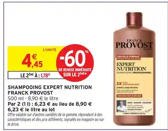 Intermarché Franck Provost Shampooing Expert Nutrition offre