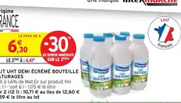 Intermarché Pâturages Lait UHT Demi Écrémé Bouteille offre