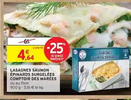 Intermarché COMPTIOR DES MARÉES Lasagnes saumon épinards surgelées offre