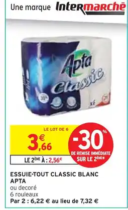 Intermarché APTA Essuie-tout classic blanc offre