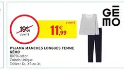 Intermarché GÉMO Pyjama manches longues femme offre