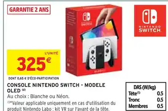 Intermarché Nintendo switch Console - modele oled offre