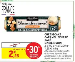 Intermarché MARIE MORIN Cheesecake caramel beurre salé offre