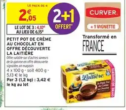 Intermarché La Laitière Petit Pot de Crème au Chocolat en Offre Découverte offre