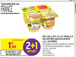 Intermarché La Laitière Riz au lait à la vanille en offre découverte offre