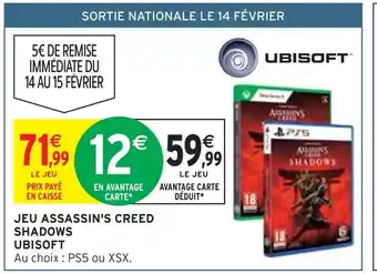 Intermarché UBISOFT Jeu assassin's creed shadows offre